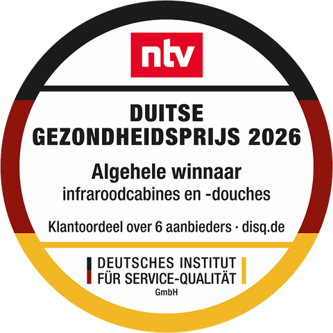 ntv Duitse Gezondheidsprijs 2026 - Algehele winnaar infraroodcabines en -douches