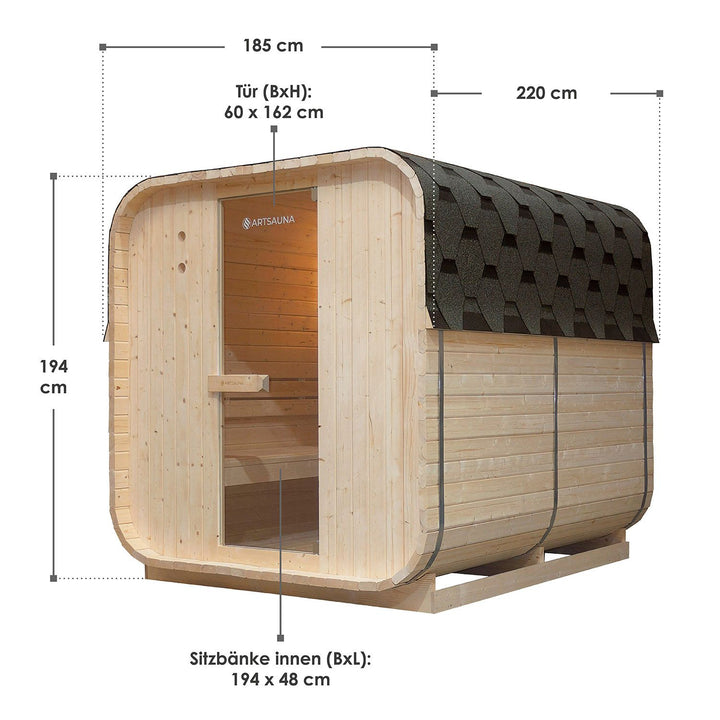 Barrelsauna vierkant Nolvik XL
