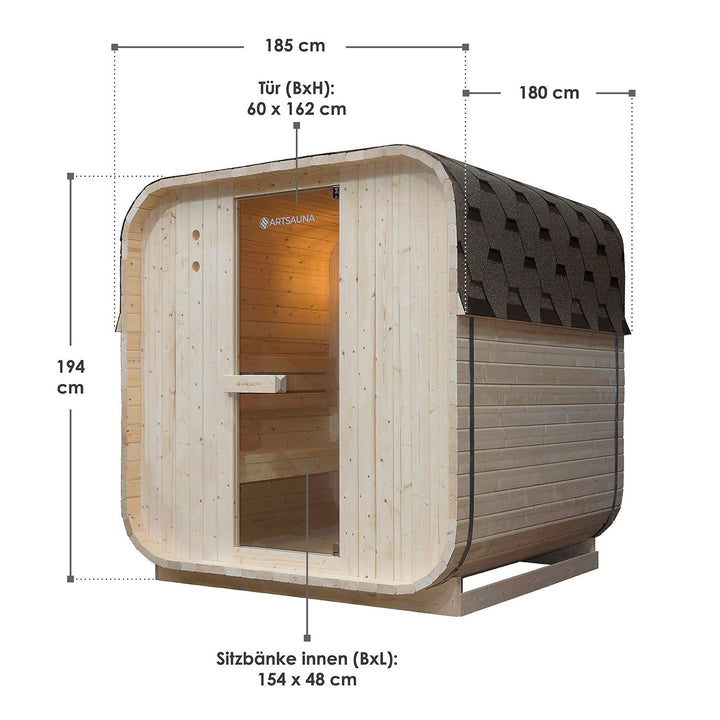 Barrel sauna square Nolvik L